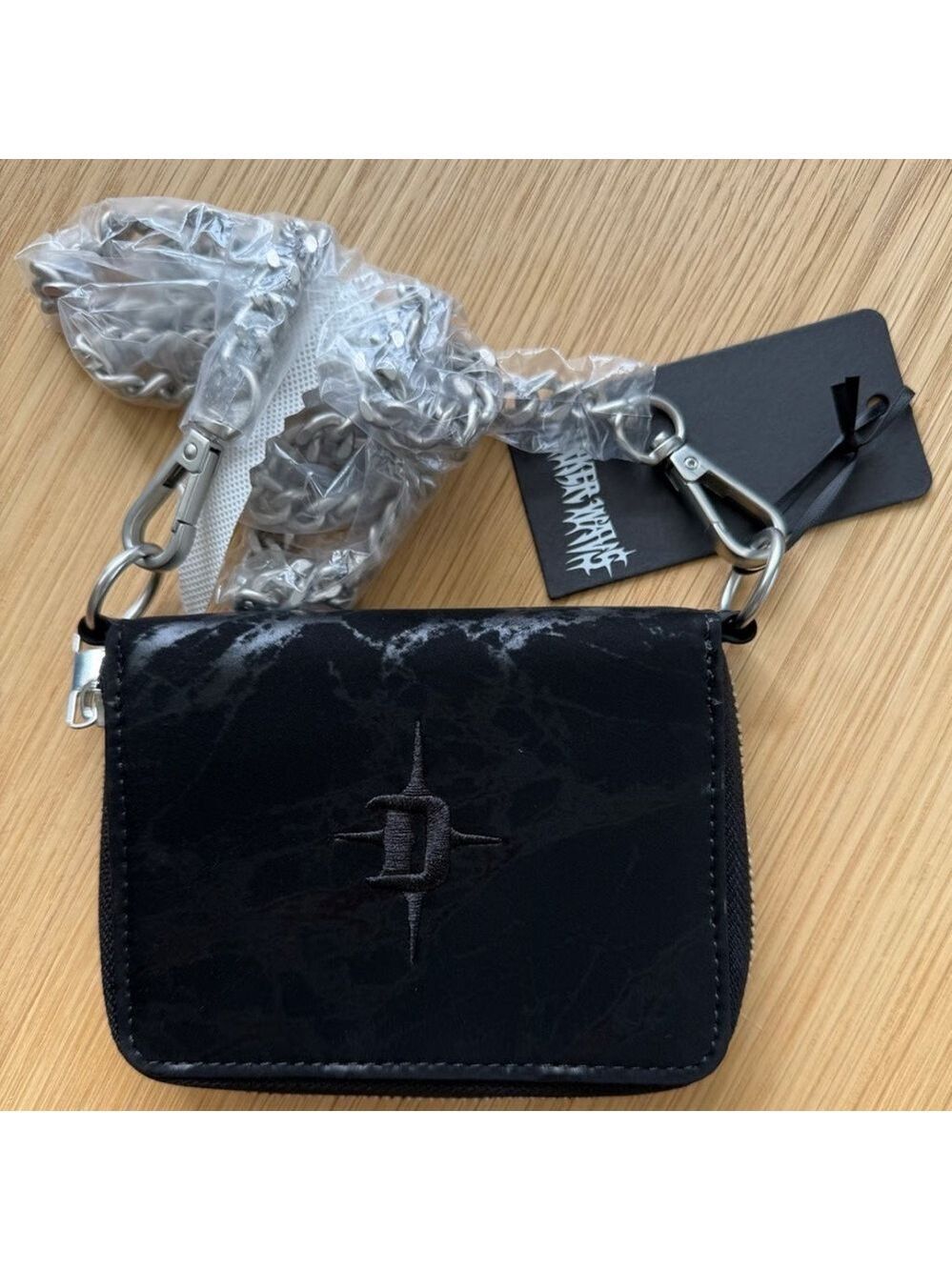 NWT Dolls Kill Darker Wavs Diatonic Crossbody Coin Purse Removable Chain Strap
